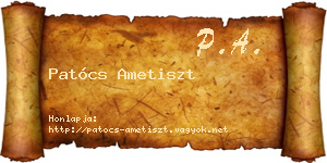 Patócs Ametiszt névjegykártya